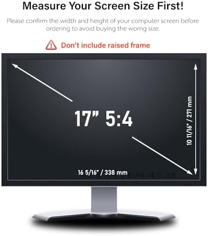 (Never USE ON Laptop Screens.ONLY for Desktop Monitor) 17 Inch 5:4 Desktop Computer Privacy Screen Filter Screen Size - 13.31 inch Width x 10.61 inch Height - Image 3
