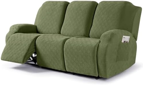 VANSOFY Stretch Recliner Couch Cover, Slipcover, Army Green, 3 Seater by VANSOFYFURNITURECOVERS