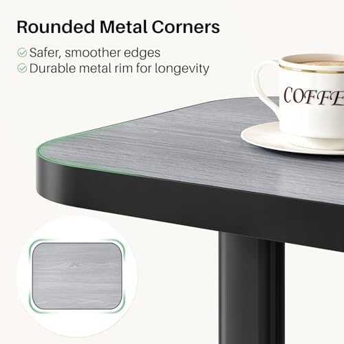 Kitstorack Adjustable Height C-Shaped End Table, 9-Level Side Table with Thickened Metal Rounded Edge, Couch Table Slides Under Sofa or Bed, Eating, Working, TV Tray Table for Small Spaces, Dark Gray - Image 4