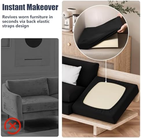 8Pcs Outdoor Cushion Covers, Stretch Patio Furniture Couch Chair Slipcovers - Image 5
