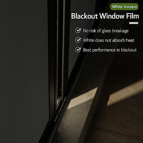 VELIMAX White Blackout Window Film, 100% Light Blocking Window Cover, Opaque Window Cling Vinyl, Privacy Film for Glass Windows, Sun Blocking Window Films Non Adhesive, 23.6in x 118in - Image 5