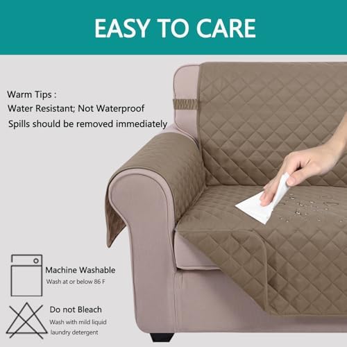 U-NICE HOME Reversible Recliner Chair Covers, Taupe - Image 4