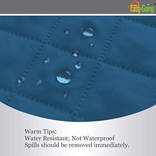 Easy-Going Reversible Couch Cover for 3 Cushion Couch Sofa Cover for Dogs Water Resistant Furniture Protector Cover with Foam Sticks Elastic Straps for Pet Cat (Sofa, PeacockBlue/Beige) - Image 4