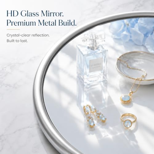 12 Inch Round Glass Mirror Set of 2, Sliver Metal Framed Decorative Mirror for Wall, Non-Distortion Small Rounded Wall Mirror for Entryway, Bathroom, Office - Image 3