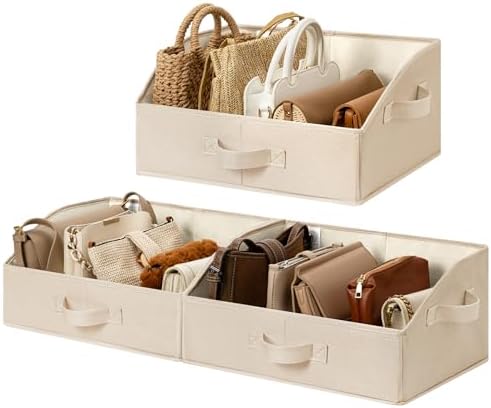 GRANNY SAYS Trapezoid Closet Storage Bins, Medium, Khaki, 3-Pack by GRANNYSAYS