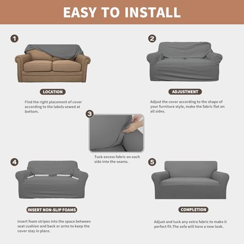 Easy-Going 100% Waterproof Oversized Loveseat Cover, Couch Cover for Sofa - Image 5