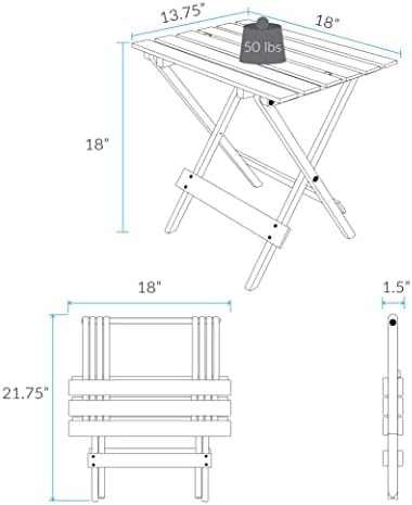 Casual Home Small Folding Side Table (2-Piece Set), 100% Solid Wood, Portable Patio Outdoor Small Table, Plant Stand, No Assembly - Image 3