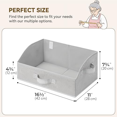 GRANNY SAYS Trapezoid Closet Storage Bins, Medium, Gray, 3-Pack - Image 6