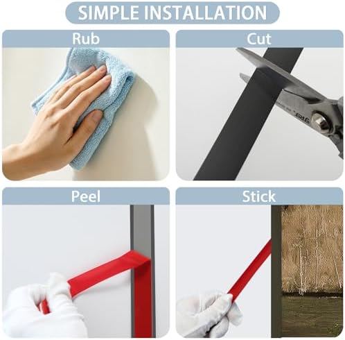 Brushed Black Metalized Finish Molding Trim, Peel and Stick Strip for Mirror Frame, Wall, Fireplace and Home DIY Decoration (32.8 ft x 0.4 inch) - Image 6
