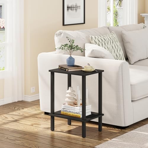 TUTOTAK End Table, Set of 2, Side Table, Nightstand, 2-Tier Storage Shelf - Image 2