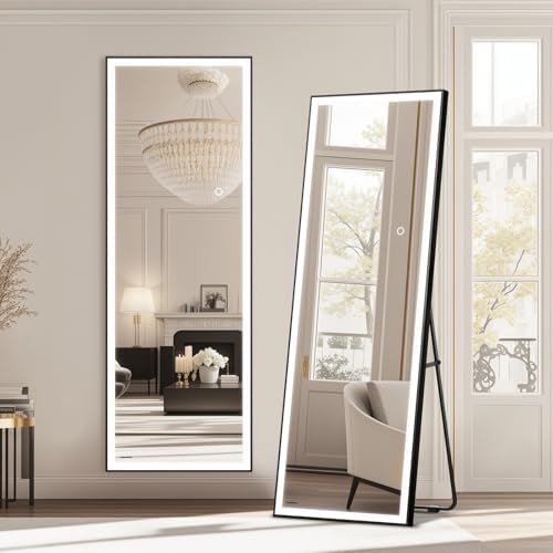 Kosmonia 64"x21" Full Length Mirror, Dimmable 3 Color LED Light by Kosmonia