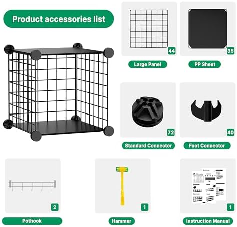 Wire Cube Storage Organizer, 20 Cubes Converted into 23 Cubes, Sturdy Metal Grids Storage Shelf Closet Shelving Units and Storage, Shelves for Bedroom LIvingroom Office - Image 6