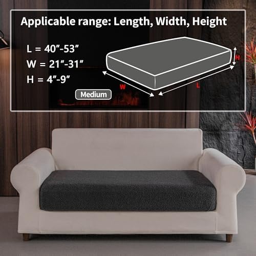 OHSIO Couch Cushion Covers for Sectional Sofa, Stretch Soft Sofa Slipcovers - Image 2