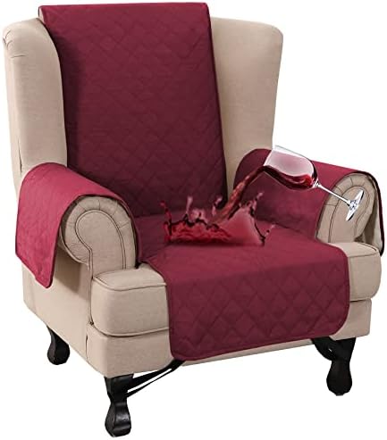 Turquoize 100% Waterproof Wing Chair Cover Wing Chair Slipcovers, Burgundy by Turquoize