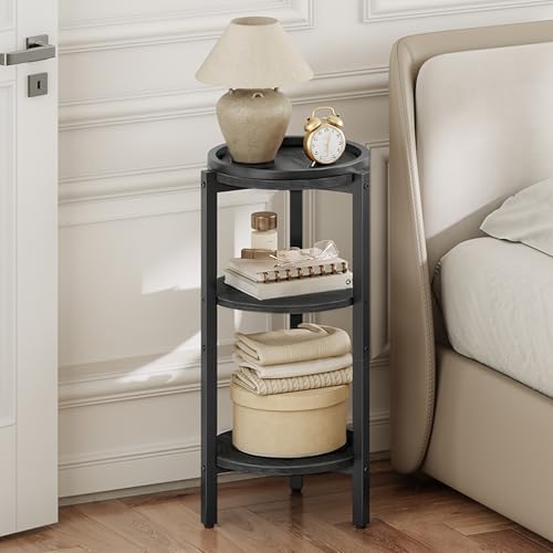 HOOBRO Small Round Side Table, 3-Tier Circle End Table for Small Space - Image 5