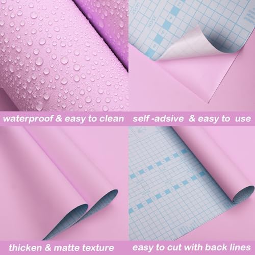 15.7"x394" Pink Peel and Stick Wallpaper - Self Adhesive Lavender Contact Paper for Cabinets, Wallcovering, Furniture, Countertop Vinyl Roll - Image 6