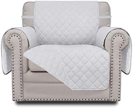 Easy-Going Chair Sofa Slipcover Reversible Sofa Cover Water Resistant Couch Cover Furniture Protector Cover with Elastic Straps for Pets Kids Children Dog Cat (Chair, White/White) by Easy-Going
