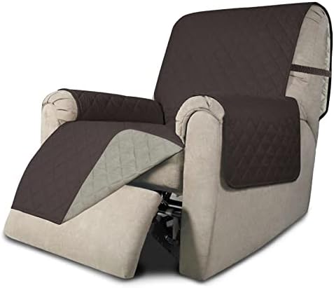 Easy-Going Recliner Chair Slipcover Reversible Sofa Cover Water Resistant Couch Cover Furniture Protector with Elastic Straps for Pets Dog (Recliner 22 inch, Chocolate/Beige) by Easy-Going