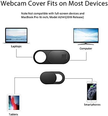 ZUCUCUC Laptop Camera Cover Slide, Camera Cover, 9 Pack Ultra Thin Webcam Cover Slide for Laptop, Desktop, PC, Tablet, Smartphone, Protect Your Privacy and Security(Black) - Image 5