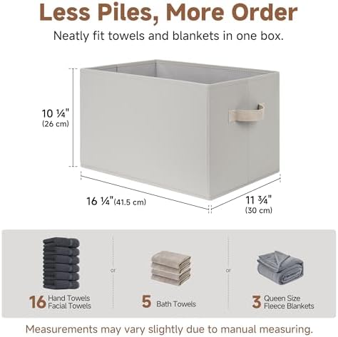 StorageWorks Storage Baskets for Shelves, Light Gray, Extra Large, 3-Pack - Image 3