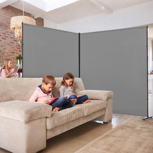 2 X Gray Room Divider/Privacy Panel 72"x72" with Height Adjustable Feet - Image 6