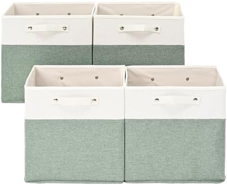 FinishingBo 13x13x13 Storage Cube Bins 4 Pack, Cube Shelf Baskets by SimplifySpaceSimplifyLife
