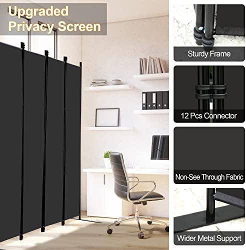 MAYOLIAH 6 Panel Folding Privacy Screen 9ft Wide 6ft Tall Room Divider - Image 3