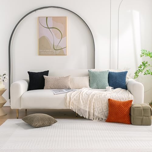 Set of 4 Blue Decorative Throw Pillow Covers 12x20 Inch Corduroy Pillow Covers for Bed Couch Sofa Living Room Soft Cushion Cases - Image 2