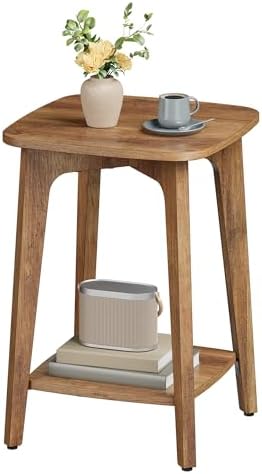 VASAGLE Side Table, 2-Tier Small Square End Table, Nightstand by Unknown