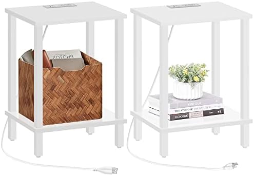 TUTOTAK End Table with Charging Station, Side Table Set of 2, Nightstand by ChoosetutotakFurnitureBuildYourCozyHome