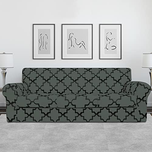 Easy-Going 4 Pieces Stretch Sofa Cover for 3 Cushion Couch Washable - Image 2