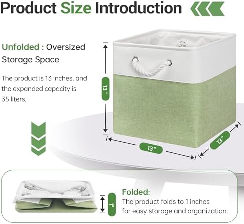 ECDYQXVU 13x13x13 Inch Storage Cube Bins Foldable Organizer Baskets 6 Pack - Image 4
