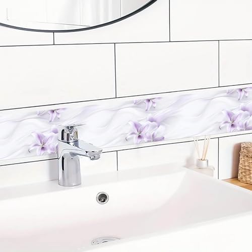 IVN Wallpaper Border Peel and Stick Wall Purple Lily Silk 4x196 Inch - Image 5