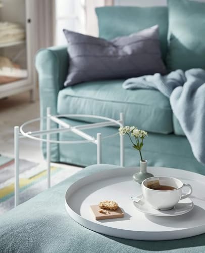 EKNITEY End Table,Folding Metal Side Table Waterproof Small Coffee Table Sofa Side Table with Removable Tray for Living Room Bedroom Balcony and Office - Image 6