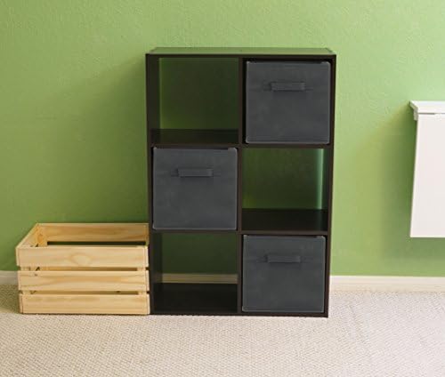 Simple Houseware 11-Inch Foldable Cube Storage Bins, Dark Gray, 6-Pack - Image 6