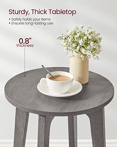 VASAGLE Round Side Table with Lower Shelf, End Table for Small Spaces - Image 5