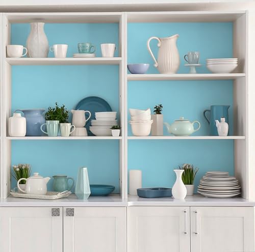 15.7"x197" Blue Peel and Stick Wallpaper for Bedroom Blue Contact Paper Peel and Stick Wallpaper Light for Bathroom Removable Vinyl Self Adhesive Matte - Image 6