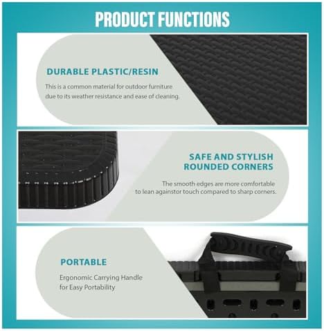 FDW | 6FT Folding Table | Black Ratten | Portable Plastic Table - Image 6
