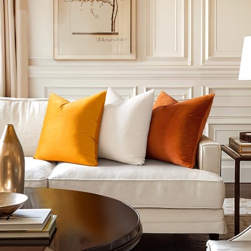 MIULEE Velvet Throw Pillow Covers 22x22 Inch Pack of 2 Pure White - Image 2