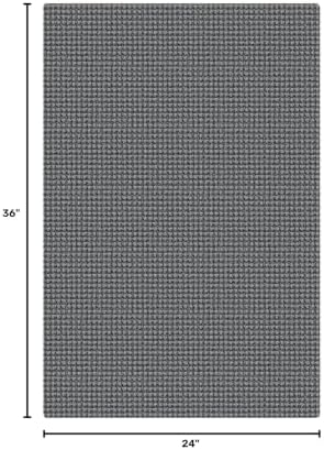 KOZYFLY Indoor Door Mat 2x3 ft Small Area Rugs Washable Front Door Mat Non Slip Rubber Backed Entryway Rug Cotton Entrance Doormat for Front Porch Bathroom Kitchen Bedroom, Grey/Dark Grey - Image 2
