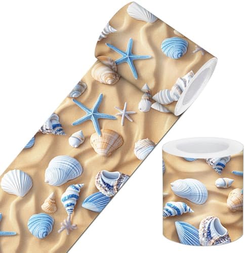IVN Wallpaper Border Peel and Stick Wall Beach Starfish Seashell 4x196 Inch by IVN