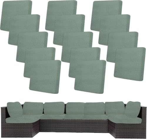 14 Pcs Outdoor Cushion Covers, Patio Sofa Cushion Covers Replacement by BIETYONE