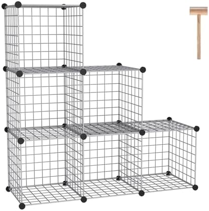 C&AHOME Wire Cube Storage, 6 - Cube Organizer Metal C Grids, Silver Gray by CAHOME