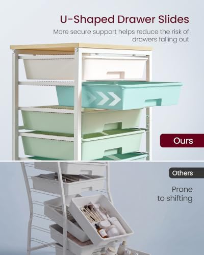 VASAGLE Rolling Cart with Drawers, Craft Organizers and Storage - Image 4