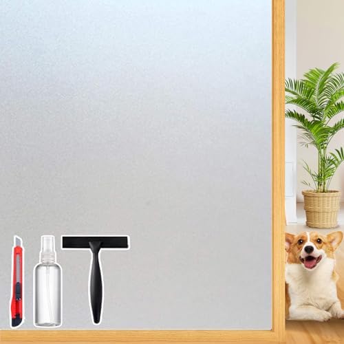 Frosted Glass Window Privacy Film Decorative with Tools, 2 Way Frosting Privacy Film for Glass Windows, Static Cling Tint for Home Anti-UV, Covering Clings 47.2" by 157.4" by Dwersty