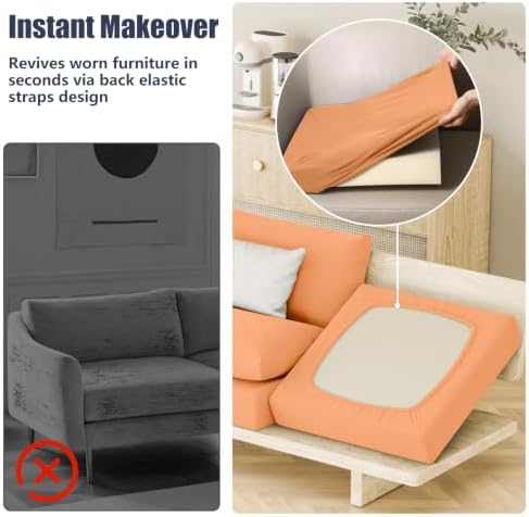 8Pcs Outdoor Cushion Covers, Stretch Patio Furniture Couch Chair Slipcovers - Image 7