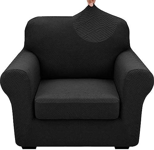 XINEAGE 2-Piece Stretch Armchair Sofa Cover, Washable Couch Covers for Dog by XINEAGE