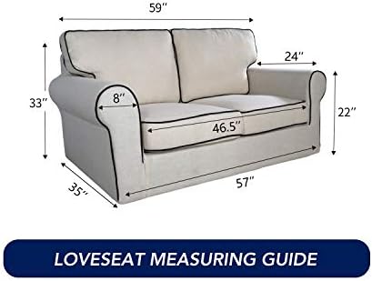 PureFit Stretch Loveseat Covers Fleece Couch Covers for Sofa Gray - Image 6