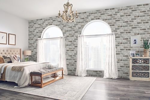 Guvana 17.3"×394" Brick Wallpaper Grey and Brown Self Adhesive Wallpaper 3D Brick Peel and Stick Wallpaper Removable Contact Paper Brick Textured Vintage Wall Paper for Livingroom Wall Decor | 3D Brick Peel and Stick Wallpaper Removable Contact Paper B... - Image 6