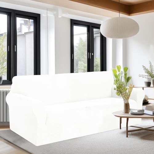 U-NICE HOME Oversized Stretch Couch Cover Slipcover, Ivory White - Image 2